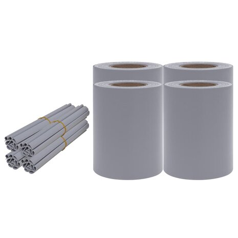 Tuinschermen 4 st 35x0,19 m PVC mat lichtgrijs 2