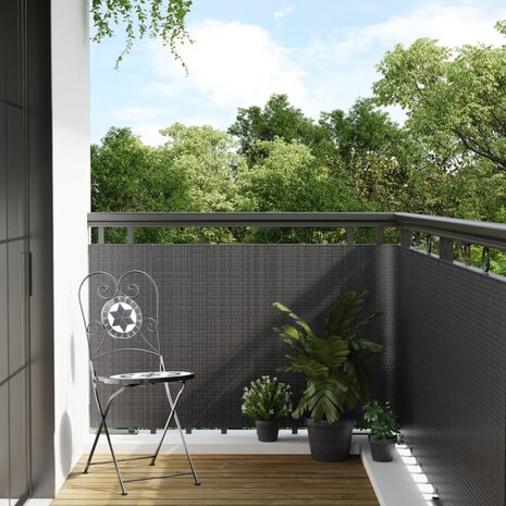 Balkonscherm 500x80 cm poly rattan antracietkleurig 1