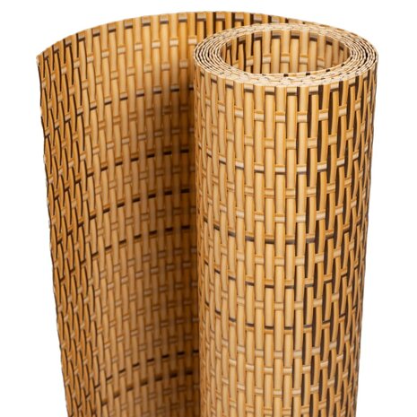Balkonscherm 500x80 cm poly rattan lichtbruin 2