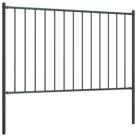Hekpaneel met palen 1,7x0,75 m gepoedercoat staal antraciet 2