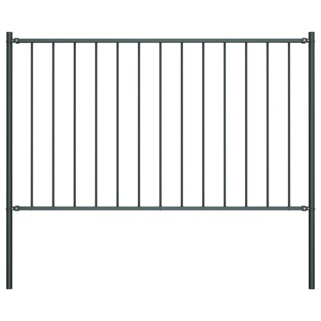 Hekpaneel met palen 1,7x1 m gepoedercoat staal antraciet 1