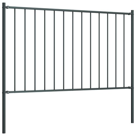 Hekpaneel met palen 1,7x1 m gepoedercoat staal antraciet 2