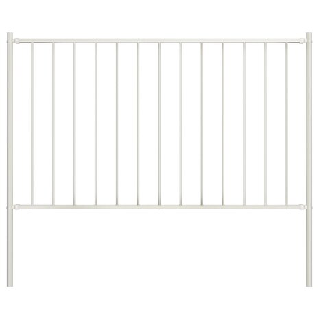 Hekpaneel met palen 1,7x0,75 m gepoedercoat staal wit 1