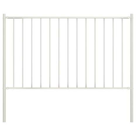 Hekpaneel met palen 1,7x1 m gepoedercoat staal wit 1