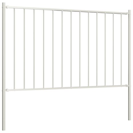 Hekpaneel met palen 1,7x1 m gepoedercoat staal wit 2