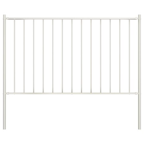 Hekpaneel met palen 1,7x1,25 m gepoedercoat staal wit 1