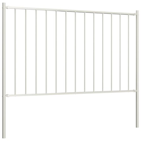 Hekpaneel met palen 1,7x1,25 m gepoedercoat staal wit 2