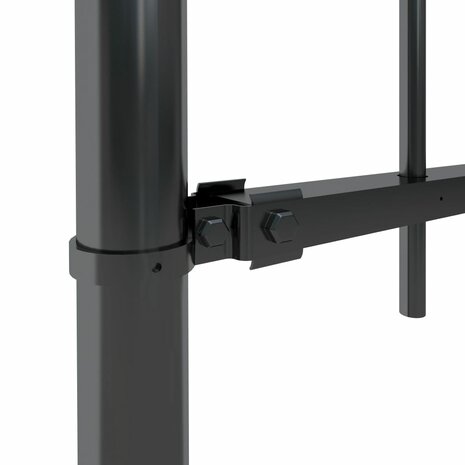 Tuinhek met speren bovenkant 6,8x1 m staal zwart 3