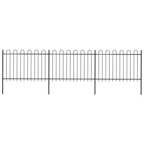 Tuinhek met ronde bovenkant 5,1x1,2 m staal zwart 1