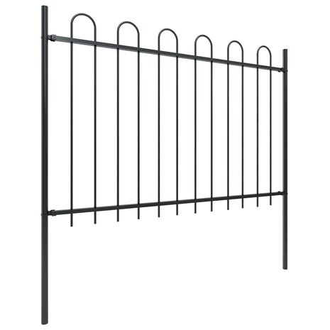 Tuinhek met ronde bovenkant 5,1x1,2 m staal zwart 2