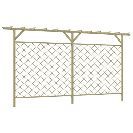 Tuinhek met latwerk en pergola hout 1