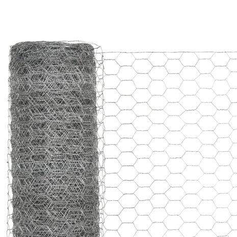 Kippengaas 25x1,2 m gegalvaniseerd staal zilverkleurig 3