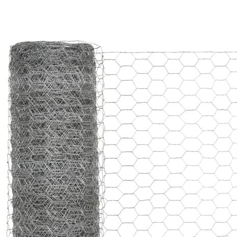 Kippengaas 25x1,5 m gegalvaniseerd staal zilverkleurig 3