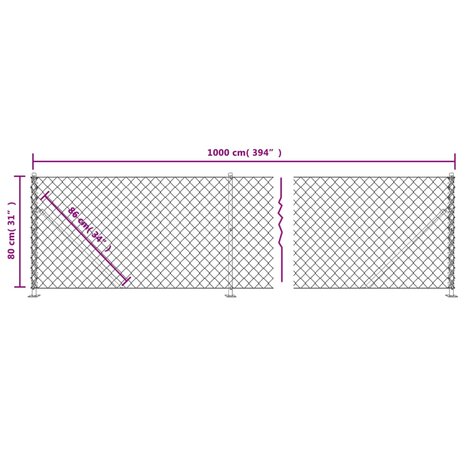 Gaashek met flens 0,8x10 m zilverkleurig 6