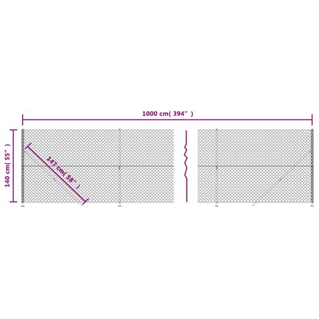 Gaashek met flens 1,4x10 m zilverkleurig 6