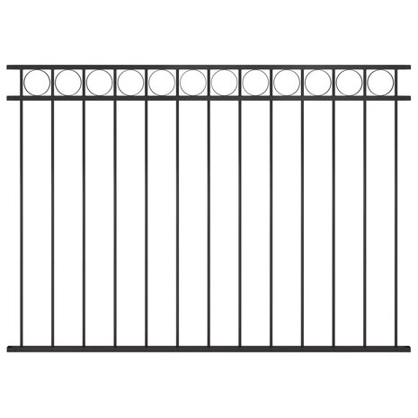 Schuttingpaneel 1,7x1,2 m staal zwart 1