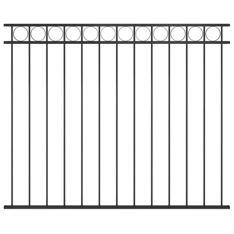 Schuttingpaneel 1,7x1,5 m staal zwart 1
