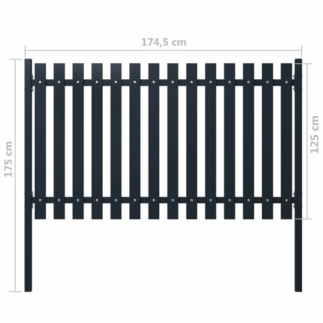 Schuttingpaneel 174,5x125 cm gepoedercoat staal antraciet 4