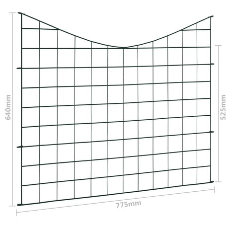 Schuttingset hol gebogen 77,5x64 cm groen 7