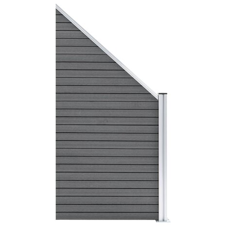 Schuttingset 2 vierkant en 1 schuin 446x186 cm HKC grijs 6