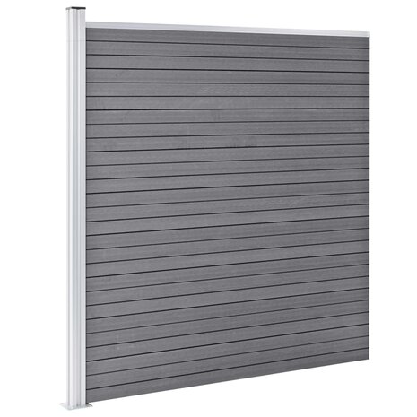 Schuttingset 6 vierkant en 1 schuin 1138x186 cm HKC grijs 3
