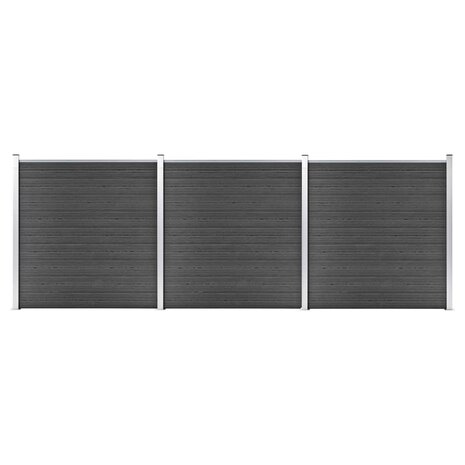 Schuttingpanelenset 526x186 cm HKC zwart 1