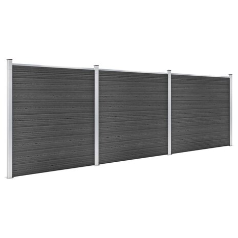Schuttingpanelenset 526x186 cm HKC zwart 2