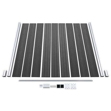 Schuttingpanelenset 526x186 cm HKC zwart 5