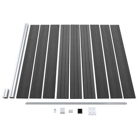 Schuttingpanelenset 526x186 cm HKC zwart 6