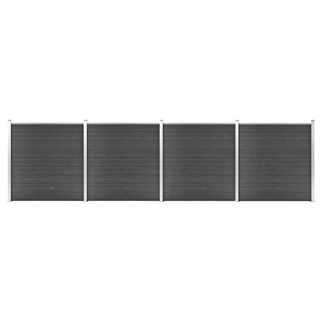 Schuttingpanelenset 699x186 cm HKC zwart 1