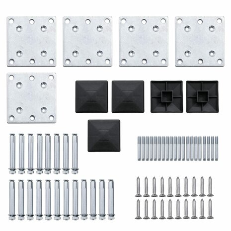Schuttingpanelenset 699x186 cm HKC zwart 9