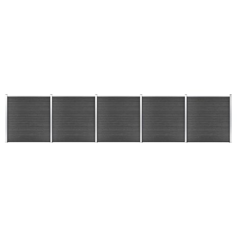 Schuttingpanelenset 872x186 cm HKC zwart 1