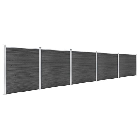 Schuttingpanelenset 872x186 cm HKC zwart 2