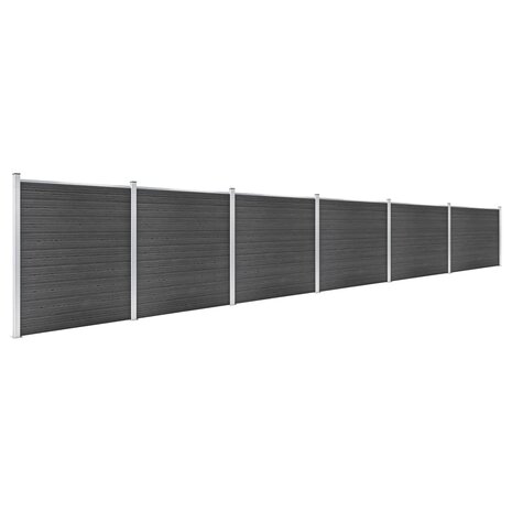 Schuttingpanelenset 1045x186 cm HKC zwart 2