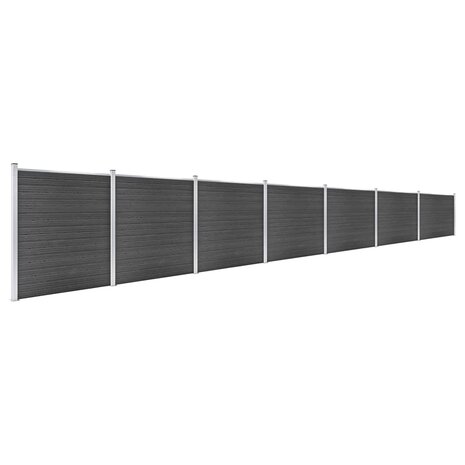 Schuttingpanelenset 1218x186 cm HKC zwart 2