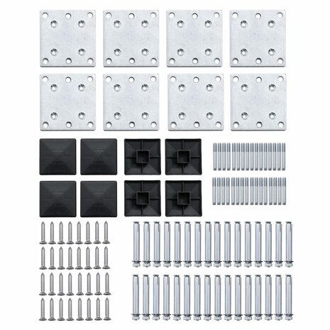 Schuttingpanelenset 1218x186 cm HKC zwart 9