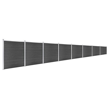 Schuttingpanelenset 1391x186 cm HKC zwart 2