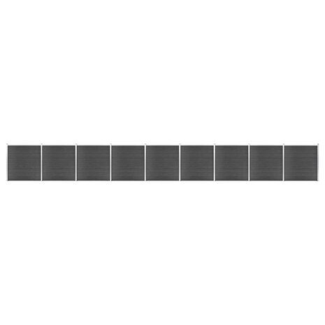 Schuttingpanelenset 1564x186 cm HKC zwart 1