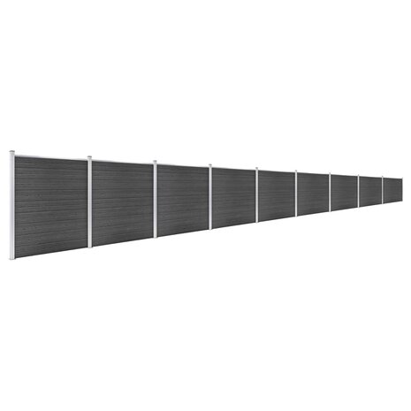 Schuttingpanelenset 1564x186 cm HKC zwart 2