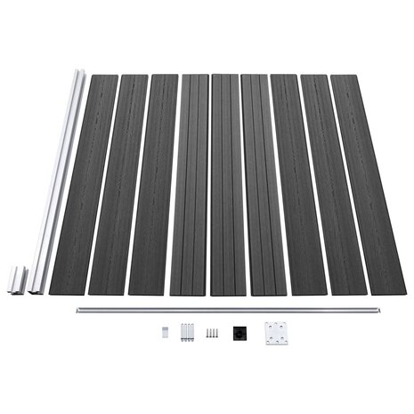 Schuttingpanelenset 1564x186 cm HKC zwart 6