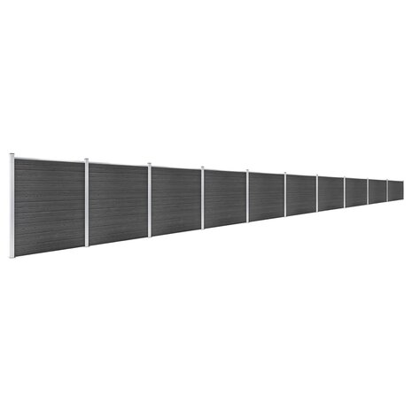 Schuttingpanelenset 1737x186 cm HKC zwart 2