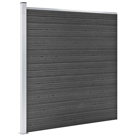Schuttingpanelenset 1737x186 cm HKC zwart 4
