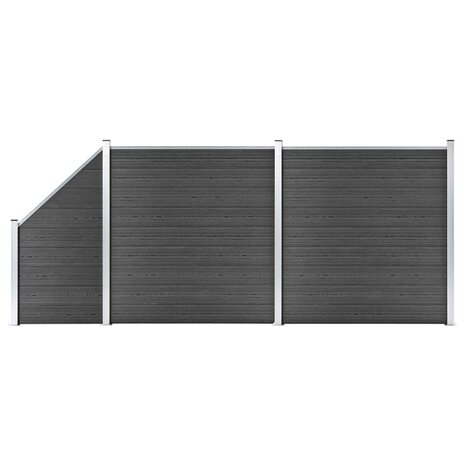 Schuttingpanelenset 446x(105-186) cm HKC zwart   1