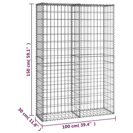 Schanskorf met deksels 150x100x30 cm gegalvaniseerd draad  8