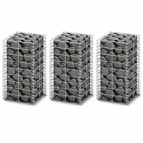 3-delige Schanskorfset 25x25x50 cm gegalvaniseerd draad  1