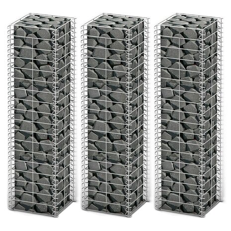 3-delige Schanskorfset 25x25x100 cm gegalvaniseerd draad  1