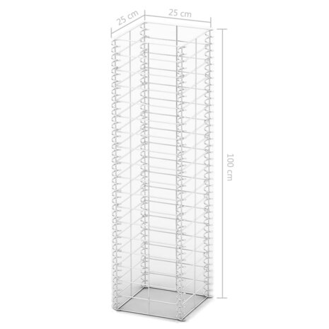 3-delige Schanskorfset 25x25x100 cm gegalvaniseerd draad  4