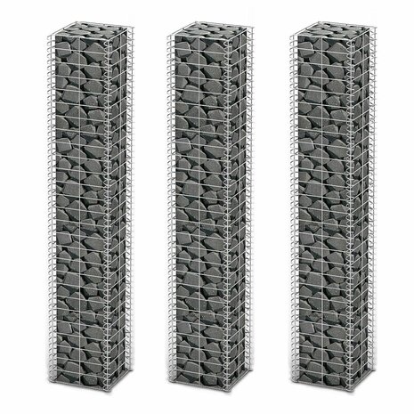 3-delige Schanskorfset 25x25x150 cm gegalvaniseerd draad  1