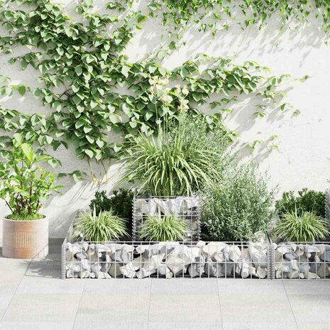 Gabion plantenbak 120x120x20 cm gegalvaniseerd staal 3