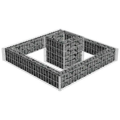 Gabion plantenbak 120x120x20 cm gegalvaniseerd staal 4